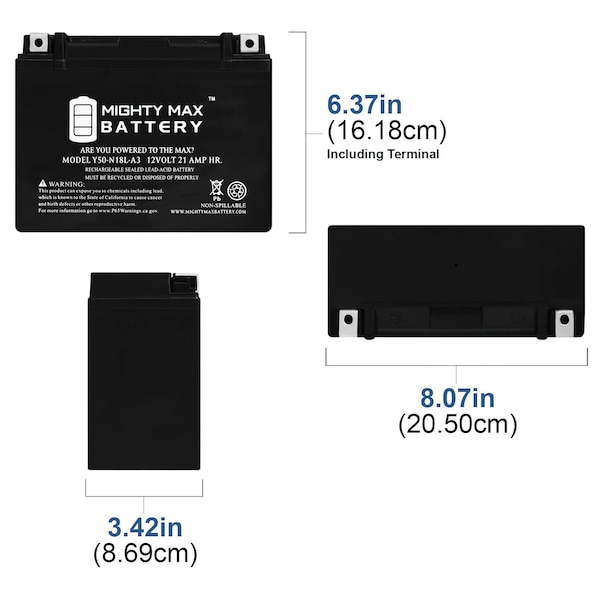 Y50-N18L-A3 Motorcycle Battery For Honda 1000cc GL1000 Gold Wing 1977